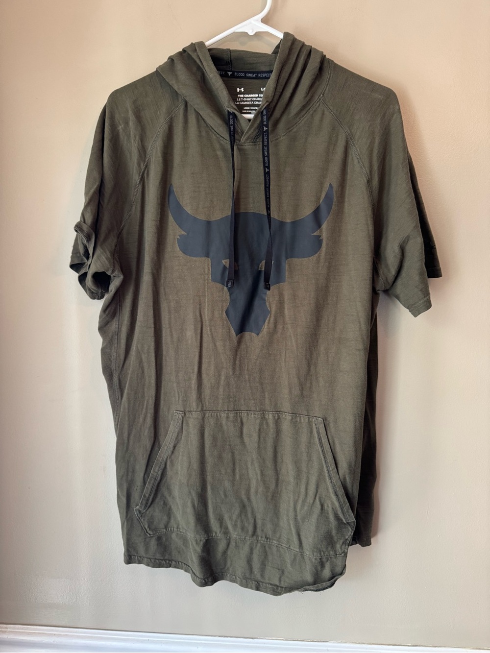Under Armour Olive Short-Sleeve Hoodie Project Rock
